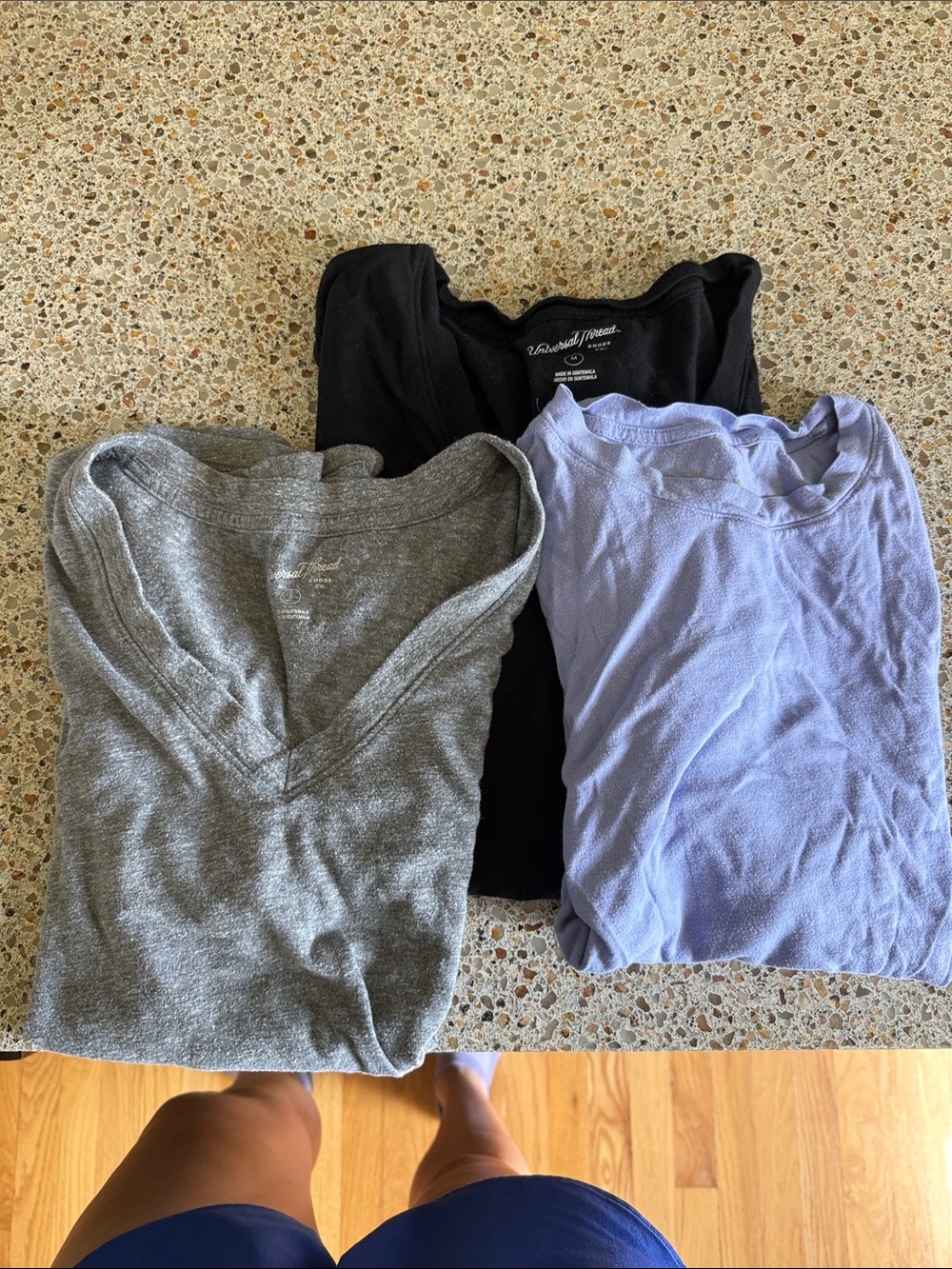 Universal Thread Three-Pack Short Sleeve Tees in Black, Gray & Lavender